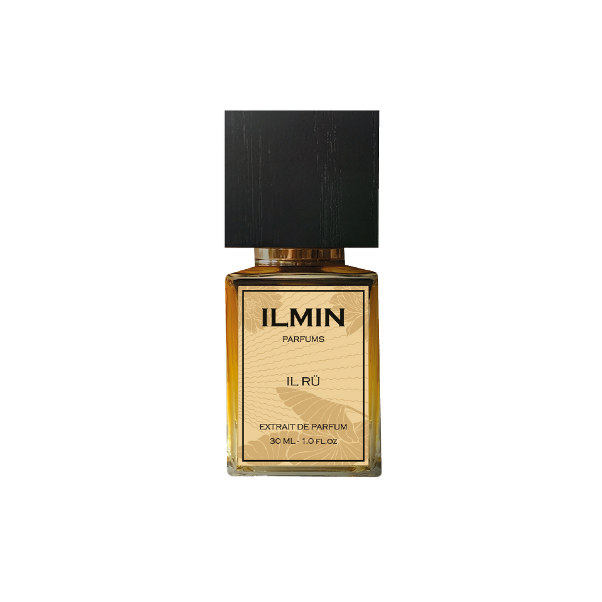 Ilmin IL RÜ Extrait de Parfum, frasco ámbar con tapa negra